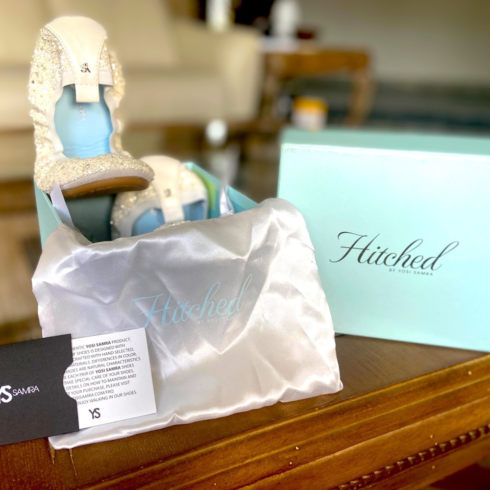 YOSI SAMRA Zz 7 White Bridal Serena Ballet Flats